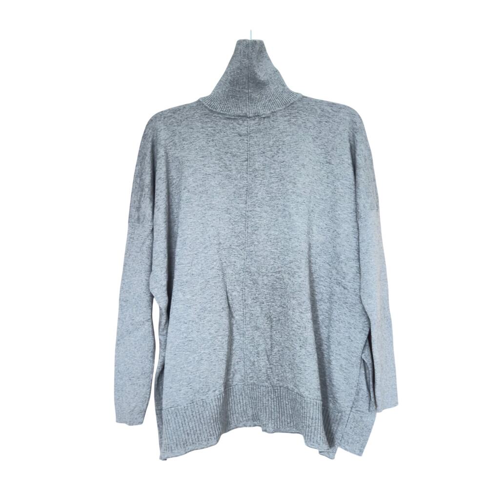 Lilla P Oversized Silk Blend Turtleneck Sweater Size M/L